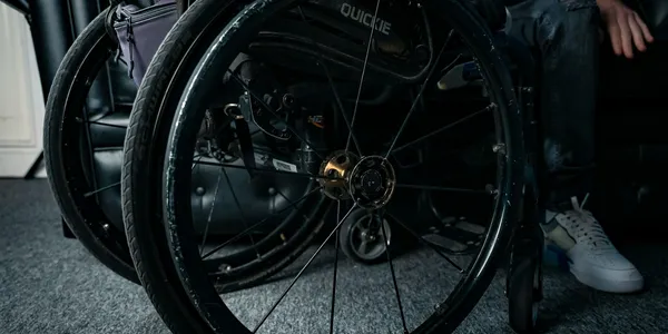 Person using a manual wheelchair